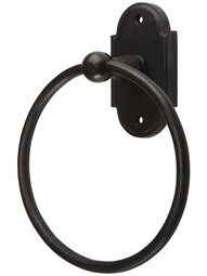 Solid Bronze Towel Ring with Arched Plate